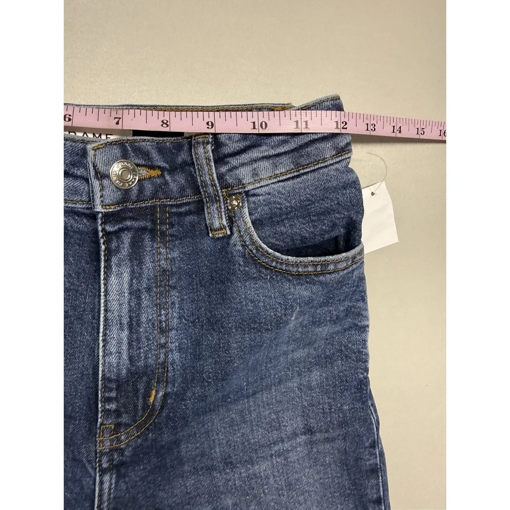 FRAME The Wide Straight Leg Jeans Blue Denim Ankle Length Sz 24 NWT $268 - Picture 4 of 16